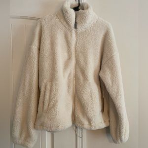 Upwest White Sherpa Jacket, Medium
